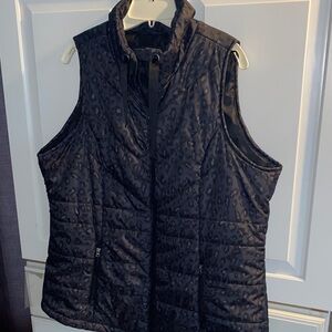 Maurices Black Leopard Print Puffer Vest